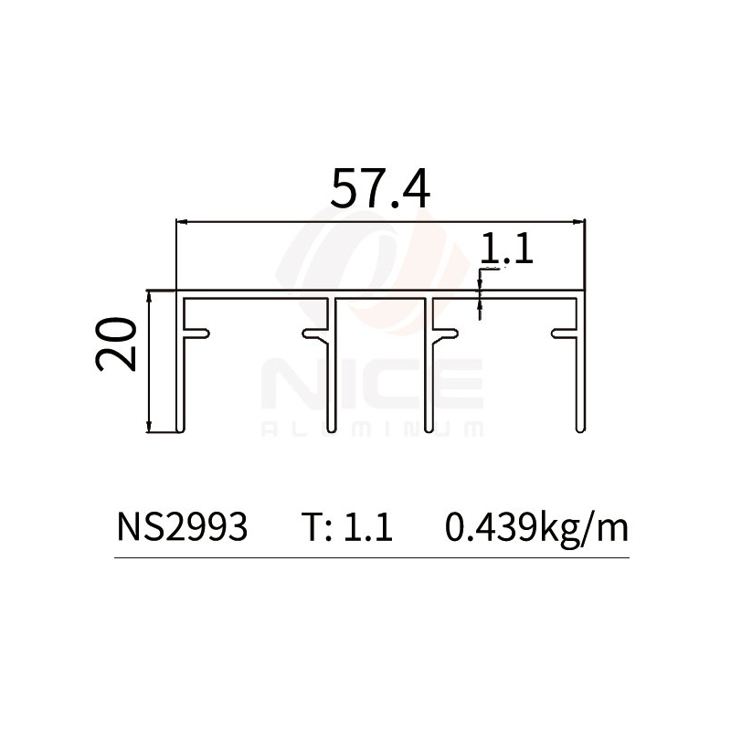 NICE NS2993 Wardrobe Door Profile 2 System