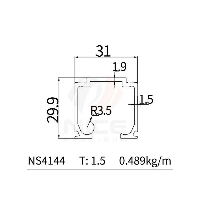 NICE NS4144 Sliding Door Track